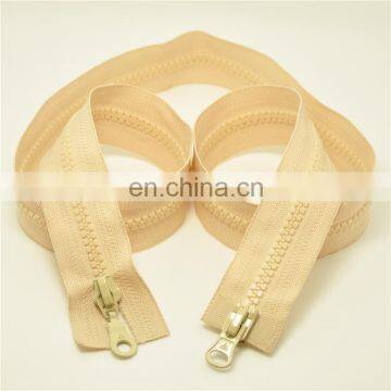 Color Blocking Golden Brass Two Sided Zipper photo-5