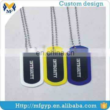 2016 custom rubber military aluminum dog tag for cheap