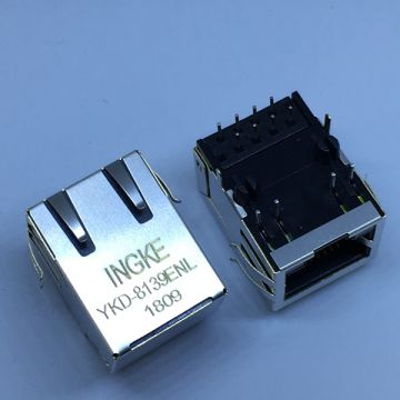 SS-7488S-YG-PG4-BA YKD-8139ENL Single Port  Through Hole Tab Down RJ45 Jack Modular Connector