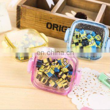 Transparent box packing Minions erasers Minions cartoon erasers