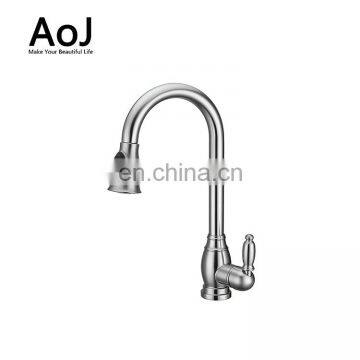 New Designer Single Handle Pull Out 2 Function Sprayer Polished Kitchen Tap Mixer Faucet photo-4