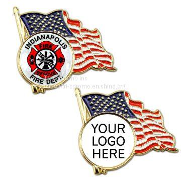American Flag Enamel Lapel Pin   gold finish Enamel Lapel Pin