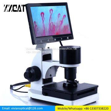 USB Microscope Blood Microcirculation Inspection Zoom Nailfold Capillary Microcirculation Digital Microscope with LCD Screen