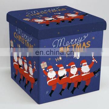 Modern Folding Square PVC Storage Christmas Season Ottoman Bedroom Furniture Stool Foldable photo-4