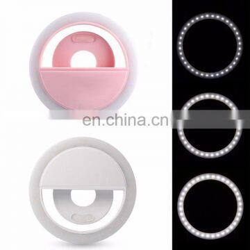 Wholesale Portable Rechargeable Small Selfie Ringlight Cellphone Camera Fill-in Ring Light