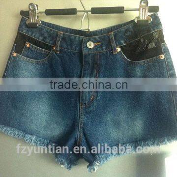 women sexy stitching jeans shorts hot pants