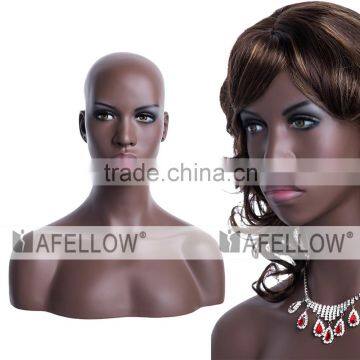 Black Head mannequin Women Head Fiberglass Cheap Female Head mannequin S1