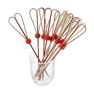 disposable tableware bamboo skewers heart shaped bamboo picks for appetizers
