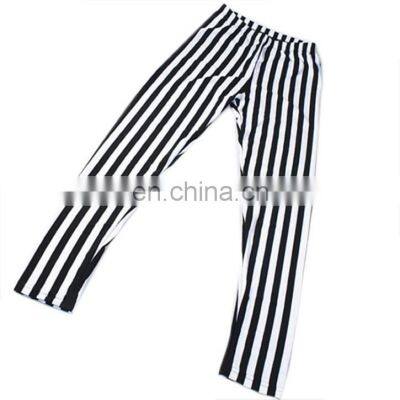 Chic Black&White Vertical Stripe 9 Point Leggings Skinny Tights Legwear Harem Pants NEW