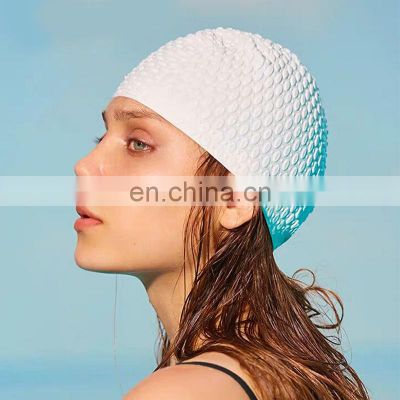 Silicone Waterproof Swimming Caps Protect Ears Long Hair Sports Swim Pool Hat Swimming Cap Free size for Men & Women Adults