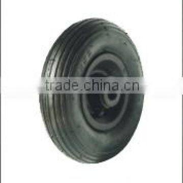 High Quality Pneumatic Rubber Wheel 10x3.50-4 With Red Rim 6202RZ Bearing photo-2
