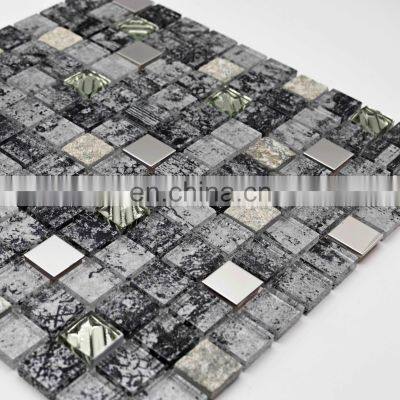 Mix resin mix stone 8mm glass mosaic new