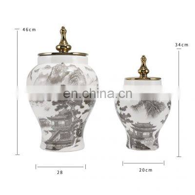 Table Decoration Traditional Large Hand Painted Chinese Vase With Lid photo-4