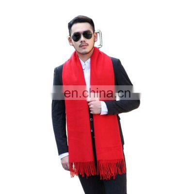 60*190cm Custom Branded Scarf Men's Autumn and Winter Style Korean Solid Color Cashmere Scarf Wild Long Warm Dual-use Shawl photo-5