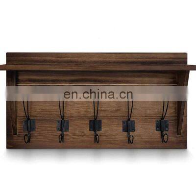 hot sale wooden wall mounted wood coat rack vintage wall-mounted farmhouse coat rack for wall