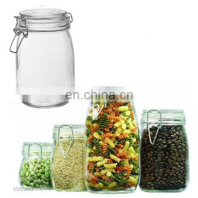 Multifunctional Glass Airtight Sealed Canister, Cheap Food Safety Glass Jar Clip, Round Shaped Apothecary Jar With Lid photo-5