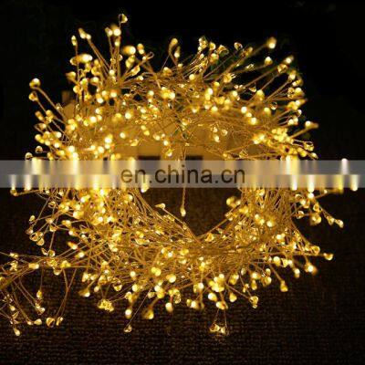 led Christmas string lights firecracker copper wire lights with wedding decoration backdrop