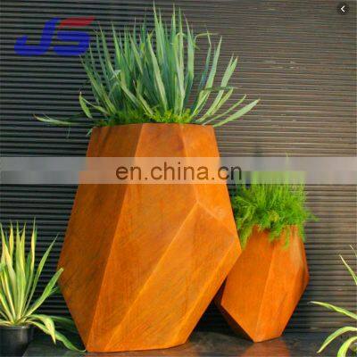 Eco-Friendly Customize Not Coated Corten Steel Metal Flowerpot photo-5