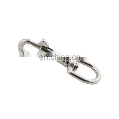 Wholesale 304 Stainless Steel 4# Silver Swivel-Eye Bolt Snap Hook Round Eye Swivel Keychain Strap Pet Leash Hook photo-5