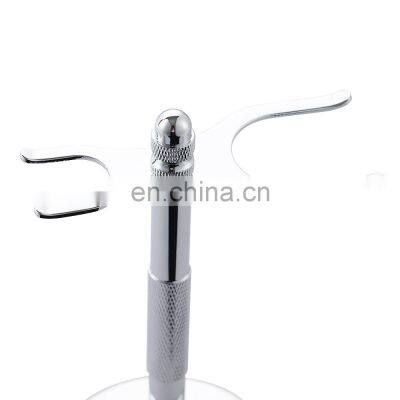 Men Stainless Steel Metal Shaving Brush and Razor Holder Shaving Stand photo-4