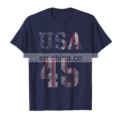 Round Neck American Flag Summer t Shirt Custom T-Shirts photo-4