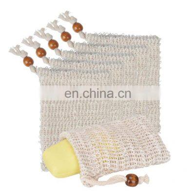 Wholesale Amazon best seller Bath Shower Use Hand Made Sisal Mesh Bar Recycled Soap Exfoliating Bags