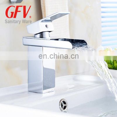 Top supplier cheap price square style brass chrome waterfall wash basin mixer