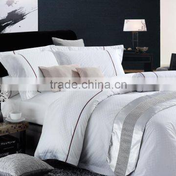 400TC High quality 100% Cotton Satin Fabric hotel bedding set. 5 Star Hotel duvet cover set