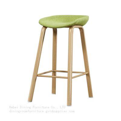 Fabric Cushion Bar Chair with High Wooden Legs DB-F08