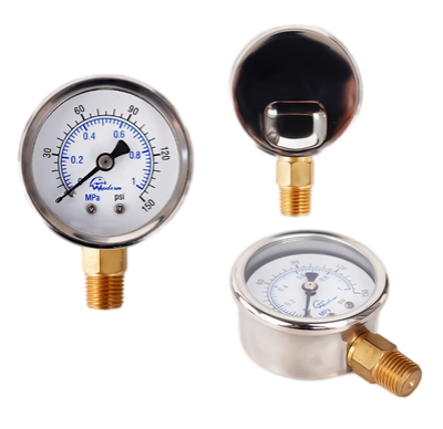 Shock-resistant pressure gauge 50mm stainless steel oil-filled pressure gauge scale air pressure gauge