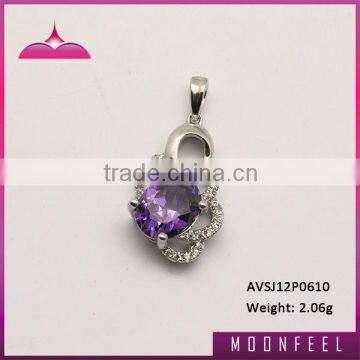 c.z. 925 sterling silver amethyst pendant