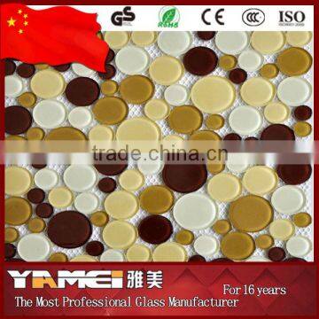 2016factory price glass tile round mosaic