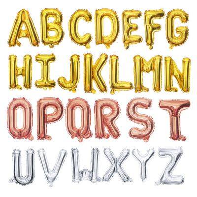 16Inch Letter Balloons Foil Mylar Ballon Alphabet T (A-Z) for Wedding Birthday Bridal Shower Anniversary Celebration