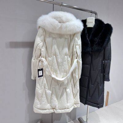 New Fox Fur Collar White Goose Down Down Jacket for Women, Slim and Youthful, Medium to Long Fur Jacket for Women photo-3