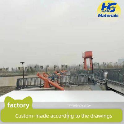 Custom hydraulic steel dam flip gate, curved bottom horizontal axis rotating landscape dam, hydraulic hinge dam, flat carbon steel dam