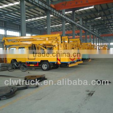 Dongfeng 14m crew cab hydraulic lift platform truck, cheap high platform truck