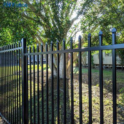 Maßgeschneiderte Stahlgeländer-Gartenzaunpanelle, umweltfreundlich pulverbeschichtet, 6 ft, Sicherheits- und Privatsphärenschild, modernes Design, nagetierfest