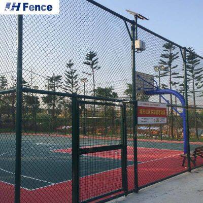 Easily Assembled Black Paint Diamond Fence Volleyball Court Chain Link Fence Panels Farm Galvanized Chain Link Wire Mesh Fence