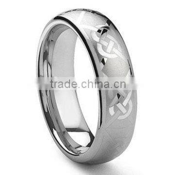 Tungsten Carbide Laser Engraved Celtic Knot Ring