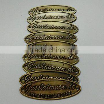 custom metal logo plate for handbag