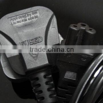 Good After-sales Service British UK Mains Male Plug to IEC C5 Female Socket/3 Prong Mickey Mouse Power Cable 13A (amp) 2m photo-4