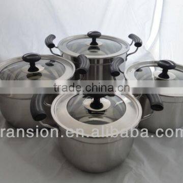 8 pieces cookware set stainless steel stok pot