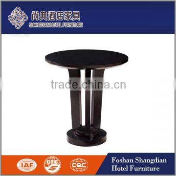 Hotel furniture wood veneer MDF top three legs round coffee table foshan                        
                                                                                Supplier's Choice