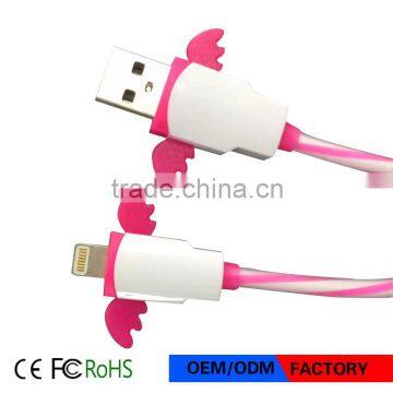 2016 New Design Wings USB Cable Colorful Mobile Phone Cable 1m for IPhone photo-2