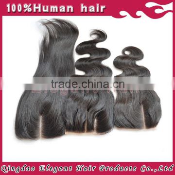 Grade 5A wholesale Lace closure virgin hair invisible three part lace closure