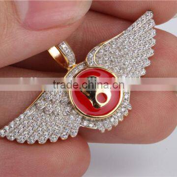2016 Latest Fashion Hip Hop Jewelry 925 Sterling Silver Bird Wing Diamond Pendant photo-4