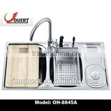 OH-8845A Stainless Steel Sink, Double Bowl Sink, Italian Kitchen Sink