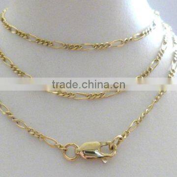 Gold Figaro Chain ,Solid Gold Chain ,Figaro Chain