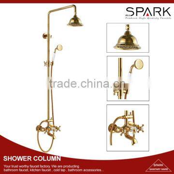 High quality bathroom brass antique gold shower set Telephone shower set