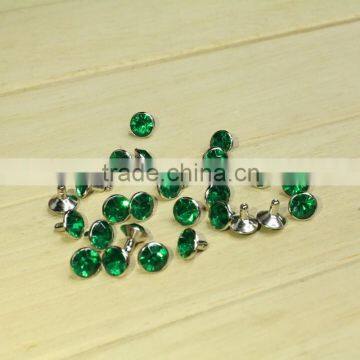 Fancy acrylic rhinestone rivet 6mm ,cap brass acrylic rivet for wholesale